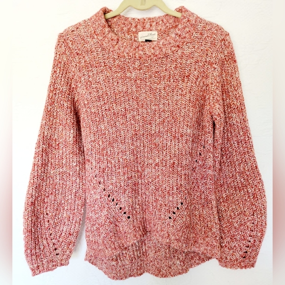 Universal Thread Women's Chunky Knit Cotton/Wool Blend Sweater, Pink, Medium - Picture 1 of 12
